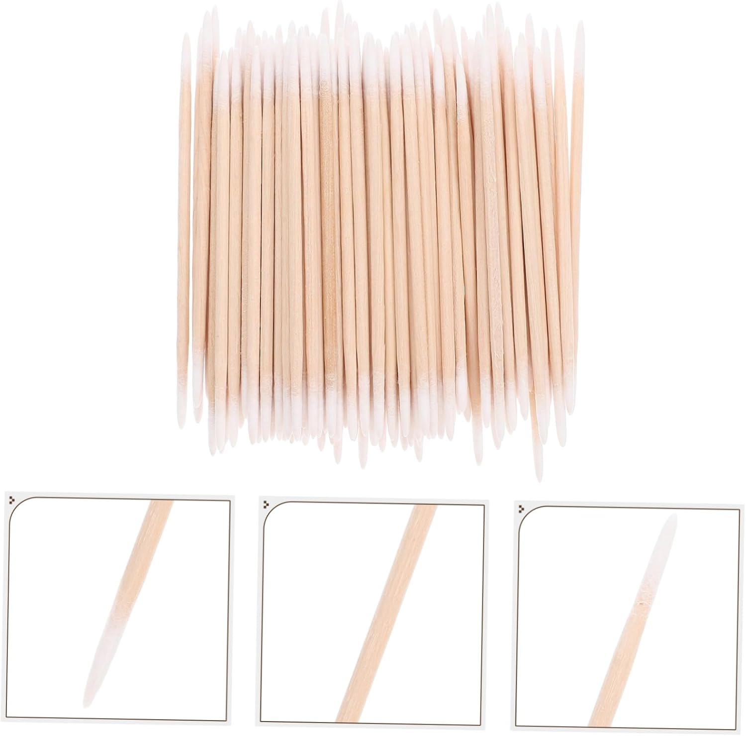 High Precision Double Pointed Cotton Swabs Wooden Handle Sterilized for Beauty Routine Cleaning image number 2