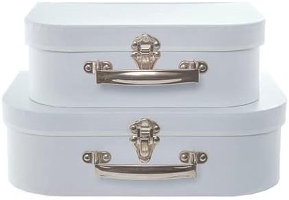 Set of 2 Suitcase Gift Boxes Hamper Pale Blue Keepsake Storage Baby Shower image number 3