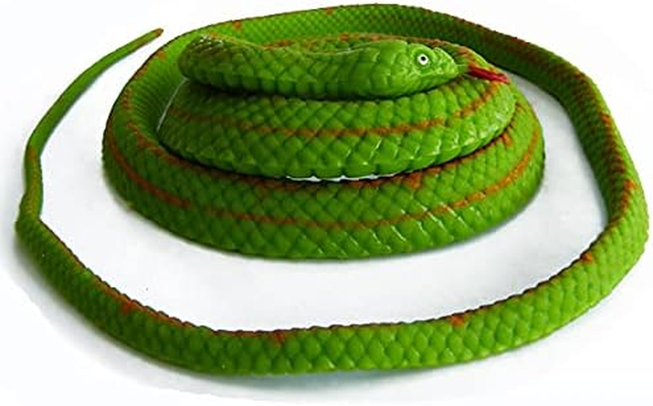 BOHS Elastic Rubber Green Snake- Stretch & Swing - Easy Camouflage - Prank Toy Scary Fake Lifelike Animal Model - 130 CM / 4.2 Feet image number 5