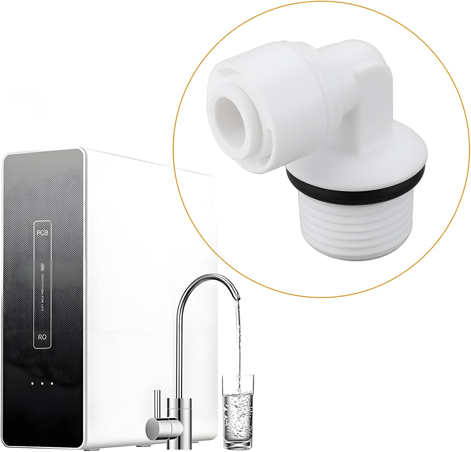 LT Easiyl 4X 90 Quick Connect Elbow 1/4" - 3/8" AG with O-Ring for 6.5 Mm Hose Reverse Osmosis Water Filter image number 4