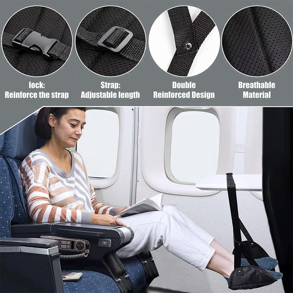 Airplane Footrest,Suithink Airplane Travel Accessories Portable Adjustable Foot Hammock for Plane Travel