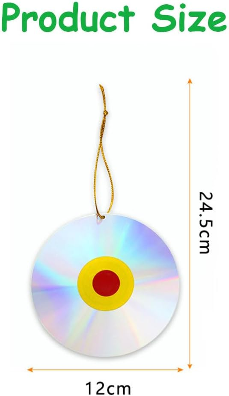 4Pcs Double Sided Reflective Bird Deterrent Discs Wind Activated Scare Devices for Pigeons, Ducks and Crows, Outdoor Garden Decorations, Durable and Effective Pest Control Solution image number 5