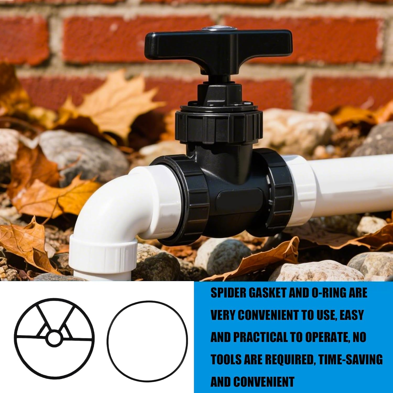 2Pcs Pool Filter Spider Gasket Kit Compatible with Hayward Vari-Flo SP0714T/SPX0714CA, Include 1Pcs Multiport Valve Spider Gasket and 1Pcs O-Ring for Pool Filter Parts Replacement(Black) image number 3