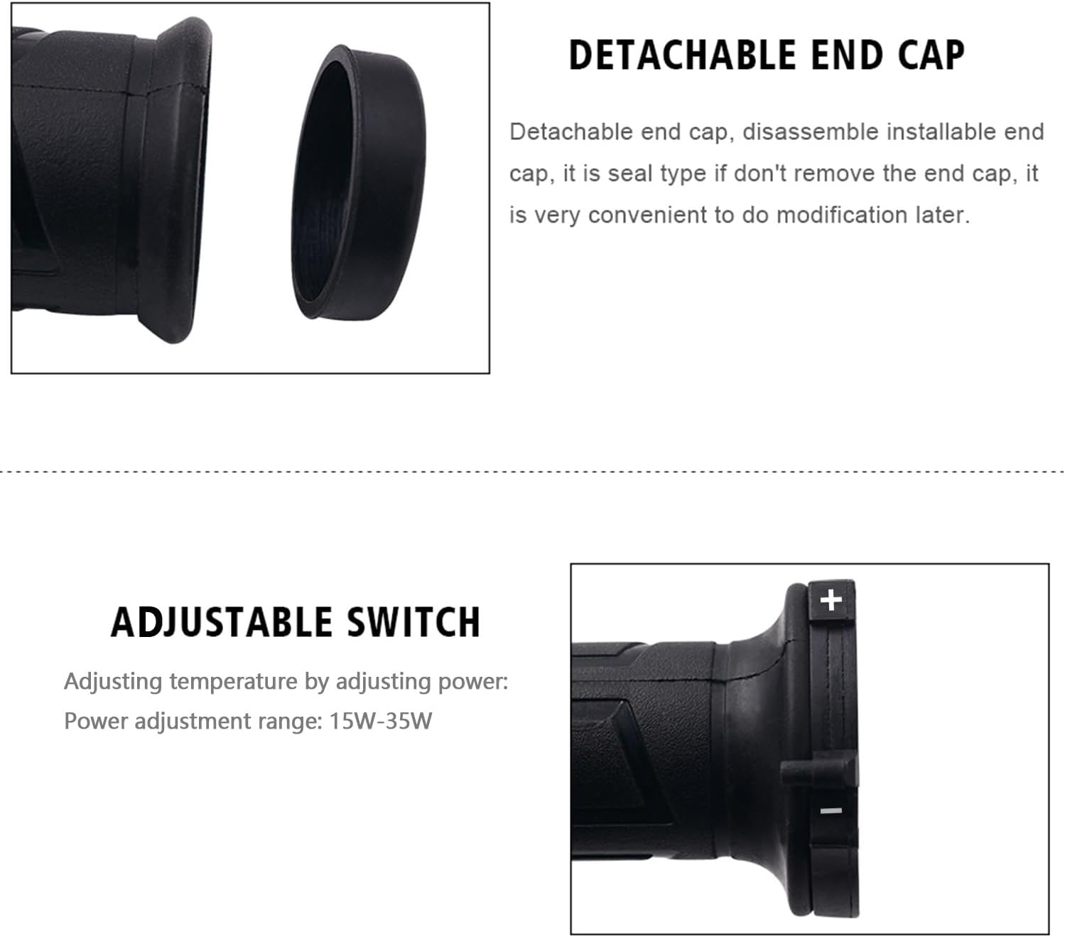 B-Qtech Motorcycle Heated Hand Grips, Universal 22Mm (7/8") Electric Handlebar Grip, Smart 3 Level Temperature Control, Hand Grip for Motorcycle/Bike/Atv in Winter image number 2