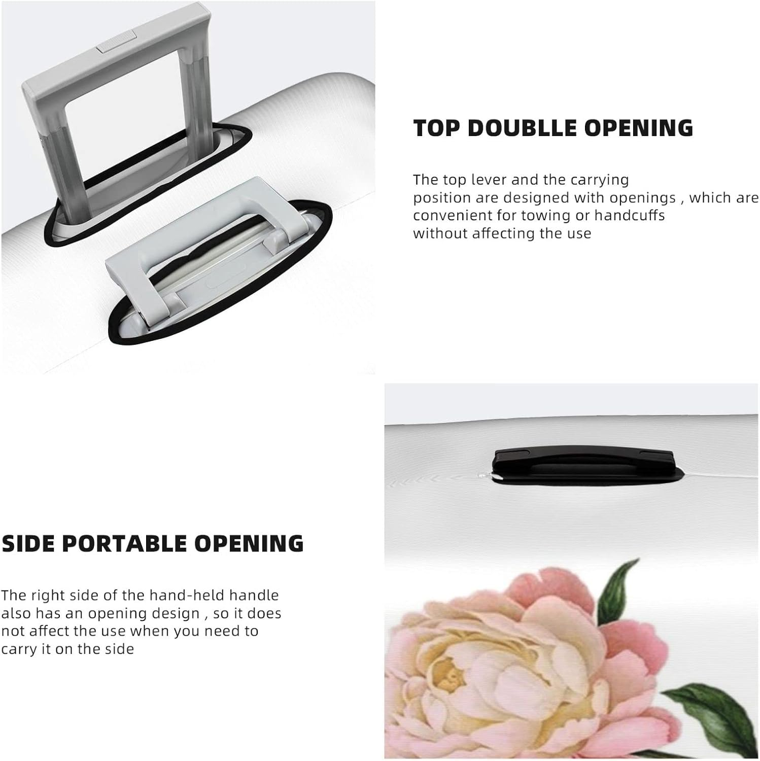 Peony Luggage Cover Anti-Scratch Suitcase Protector Fits 18-32 Inch Luggage image number 6