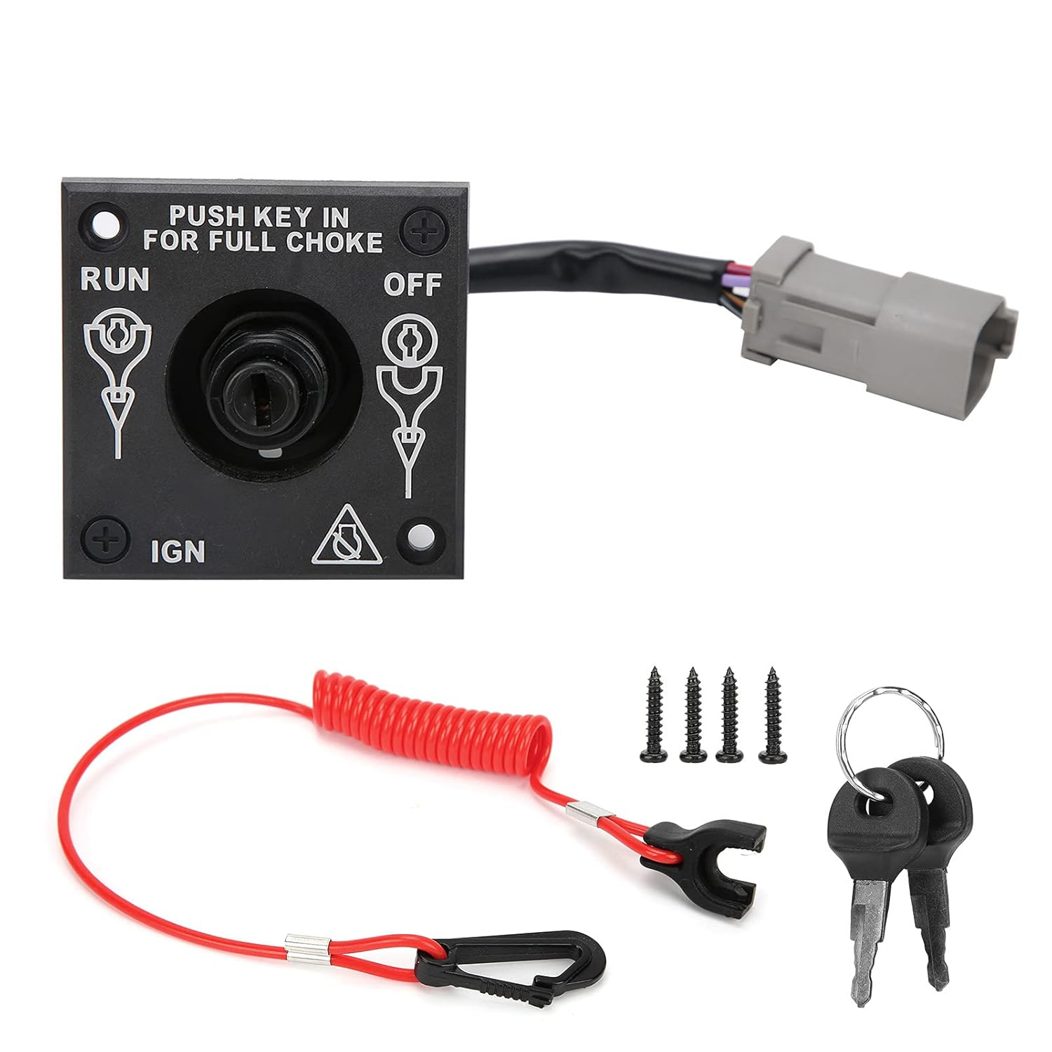 Single Engine Ignition Cut off Switch with Keys 176408 Outboard Ignition Switch Fit for BRP Evinrude Outboard image number 5