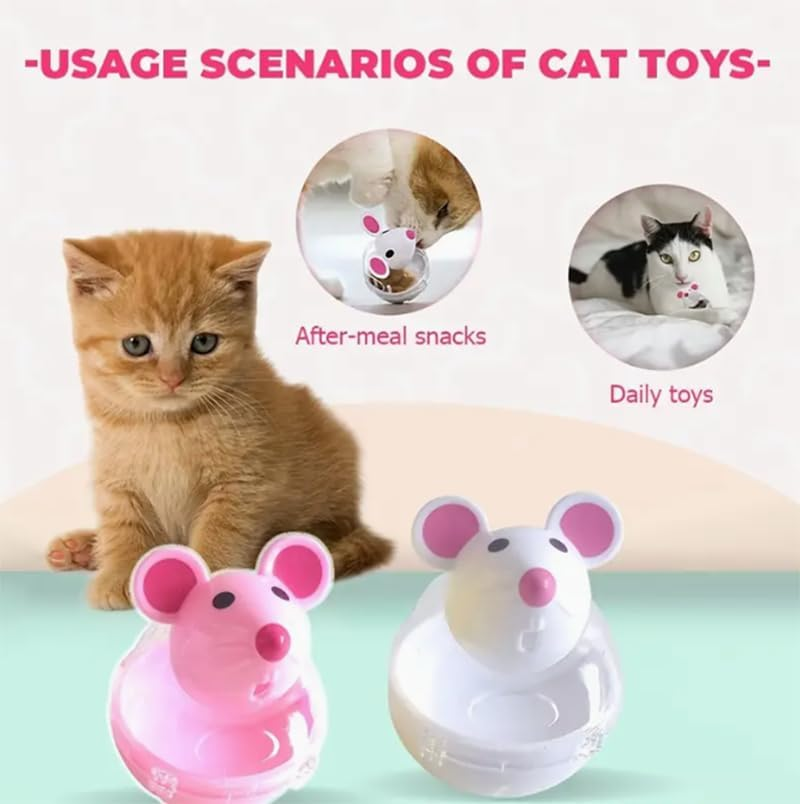PELLUM Cat Slow Feeder Mouse Toy for Cats - Interactive Puzzle Game - Fill with Food and Treats - Interactive Cat Puzzle Feeder for Indoor Play, Portion Control and Fast Eaters (2Pcs)