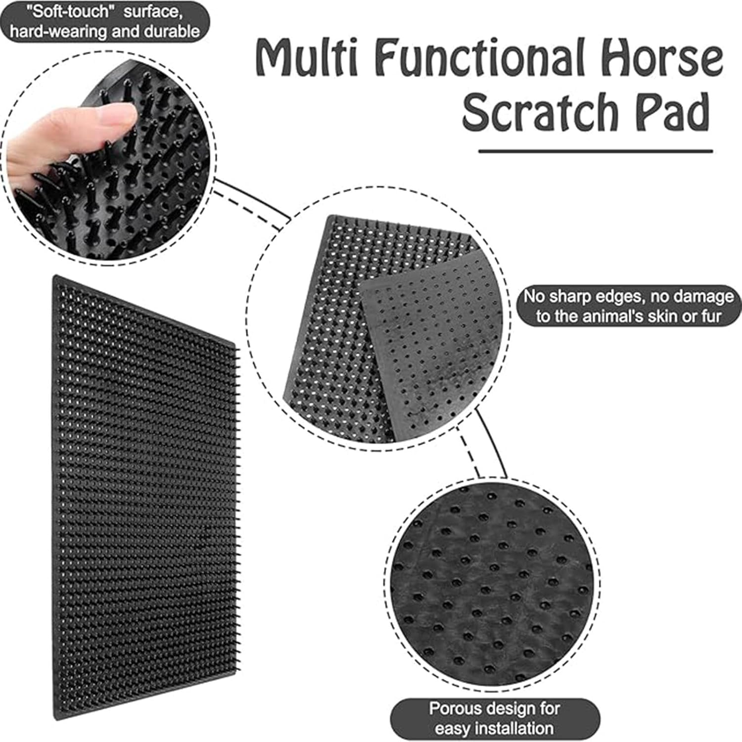 Livestock Brushes for Scratching Post | Goat Brushes for Grooming,Reusable Safe Itch Relief Horse Cow Grooming Board image number 1