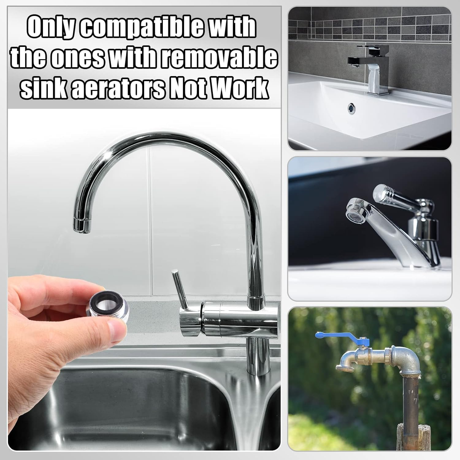 Sinirttou Pack of 3 Tap Adapters, M24 to M22 Male Thread Tap Double Thread Adapter Male Thread with Rubber Seal for Water Filter, Kitchen Sink Aerator Adapter image number 6