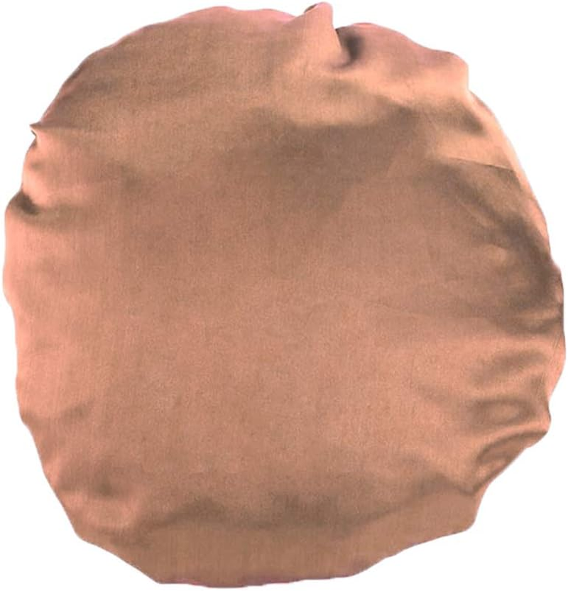 COMVIP Women Solid Satin Bonnet Sleeping Soft Hair Turbans Caps B: Khaki image number 1