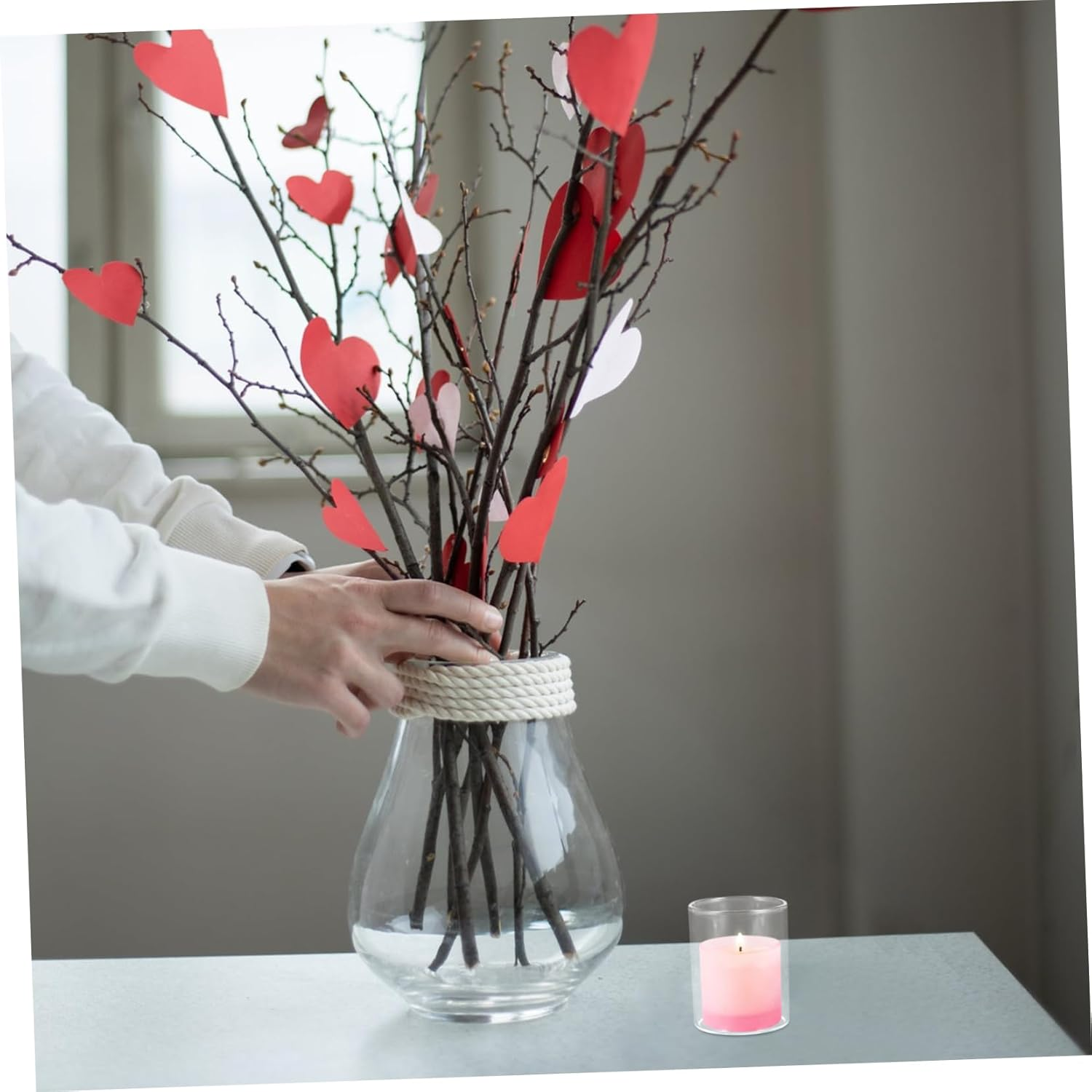 CORHAD Glass Candle Holder Windproof Shade Elegant Transparent Design for Home Wedding and Party Decoration for Jar Candles image number 5