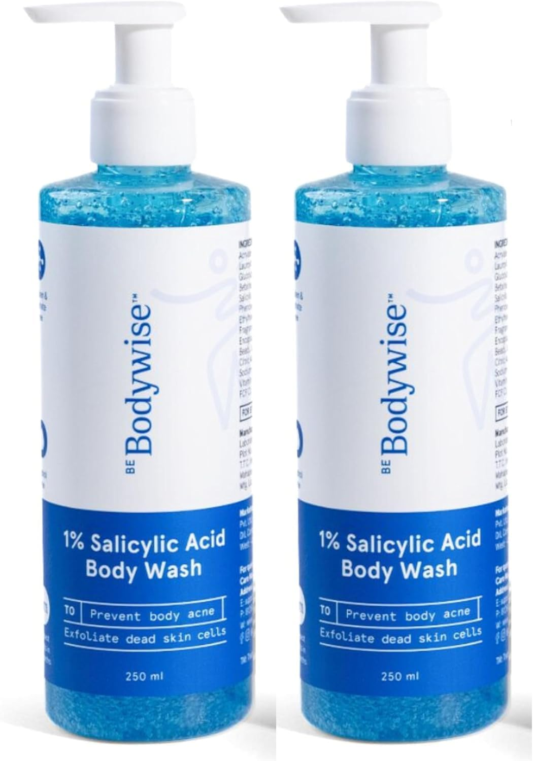 Be Bodywise 1% Salicylic Acid Body Wash 500Ml | Helps to Prevent Body Acne & Cleanse Skin | Paraben and SLS Free | Pack of 2 image number 2