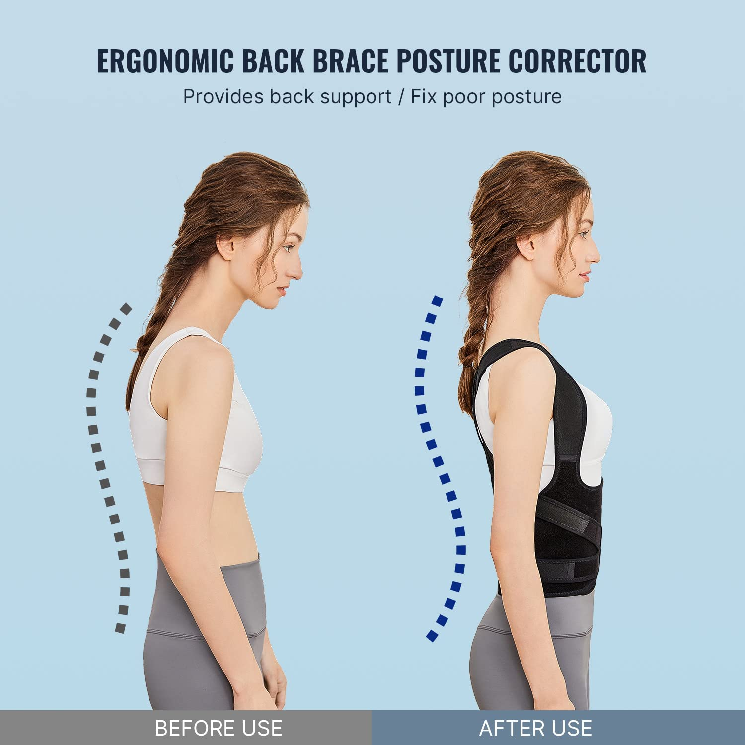 Back Brace and Posture Corrector for Women and Men, Back Straightener Posture Corrector, Scoliosis and Hunchback Correction, Back Pain, Spine Corrector, Support, Adjustable Posture Trainer image number 1