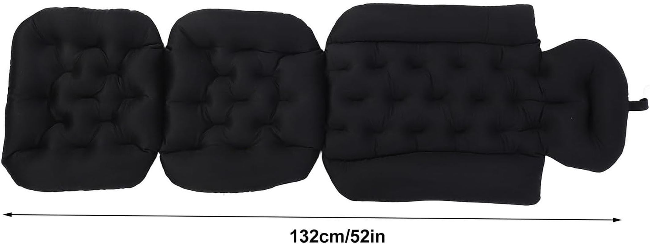 Full Body Bath Pillow, Ergonomic Design Non Slip Base, 132Cm Length, 3D Air Mesh, for Bathtubs, Swimming Pools, Hot Springs (Black) image number 3