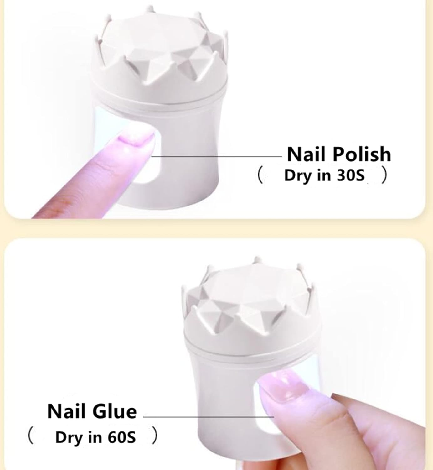 Onecen Mini Nail Lamp Gel U V Light Portable Nails Lamp Nail Dryer Nail Art with Recharge Type C for Salon Home DIY Manicure 6 Leds Flashlight /1814