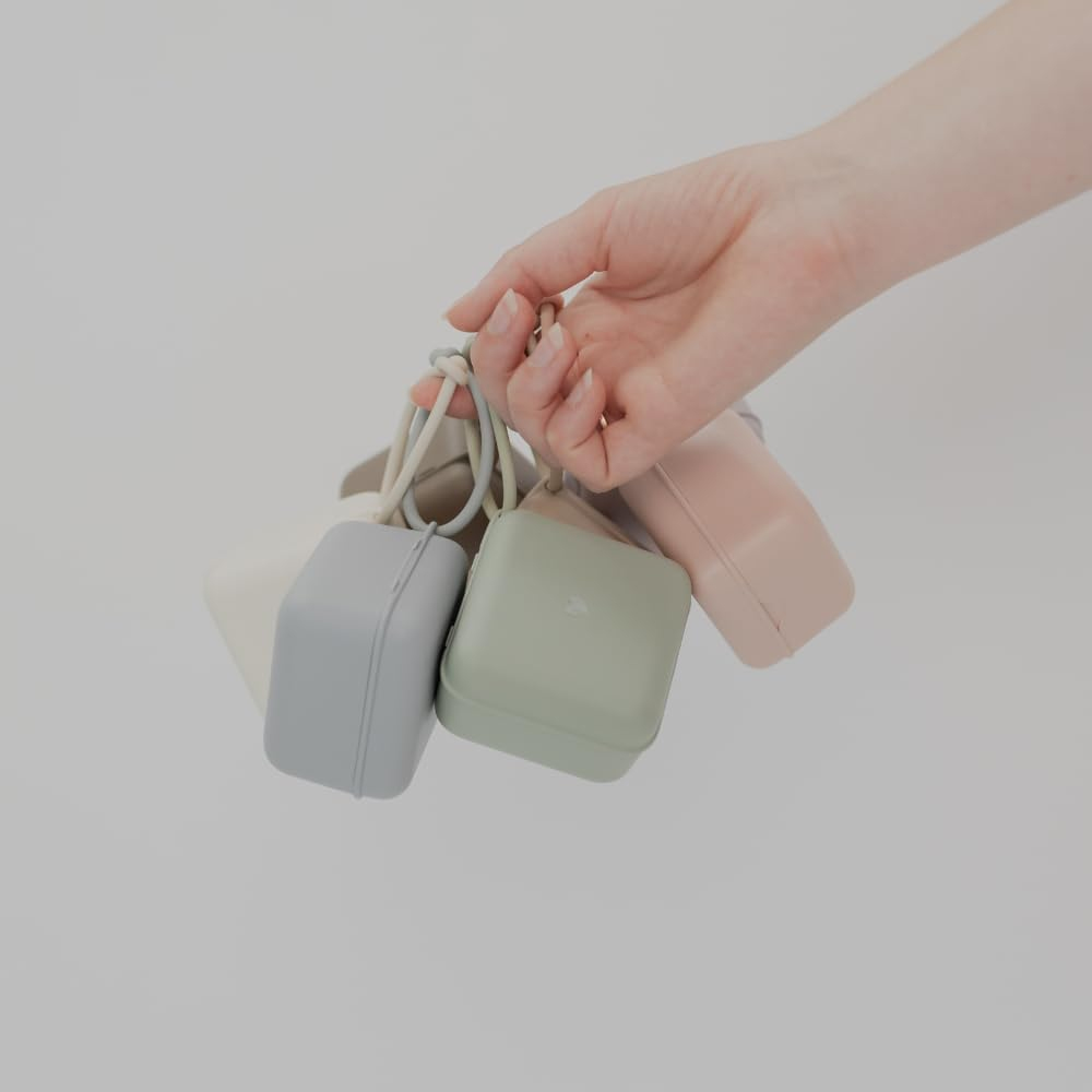 Bibs Pacifier Box with Strap. Soother Holder and Steriliser Case. 100% BPA Free Food-Grade Material. Made in Denmark. Ivory - Dusky Lilac image number 5