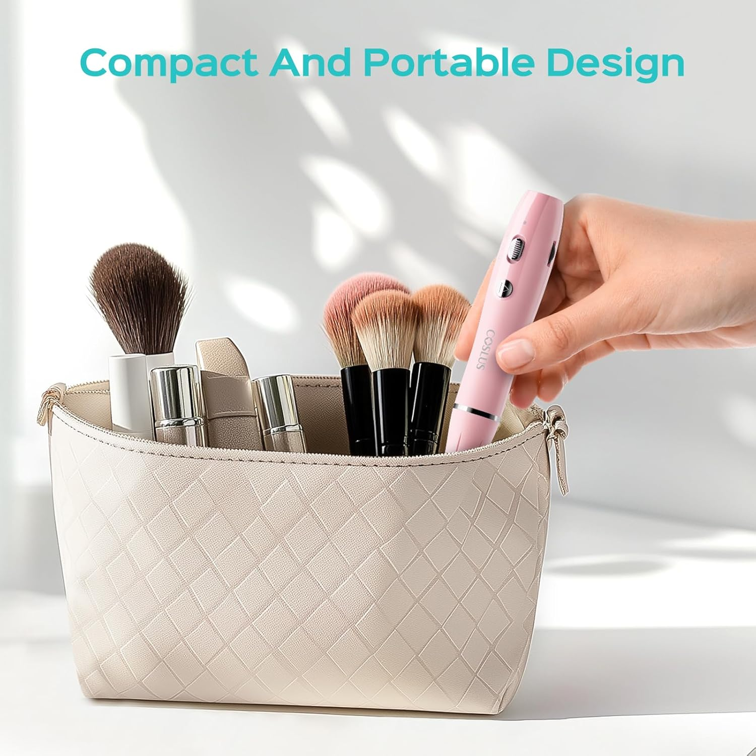 COSLUS Cordless Electric Nail Drill File: Nail Drill Machine with Stepless Speed Knob for Acrylic Gel Dip Powder Polish, Professional Portable Manicure Pedicure Rechargeable for Home Salon Use Pink - Purple image number 7