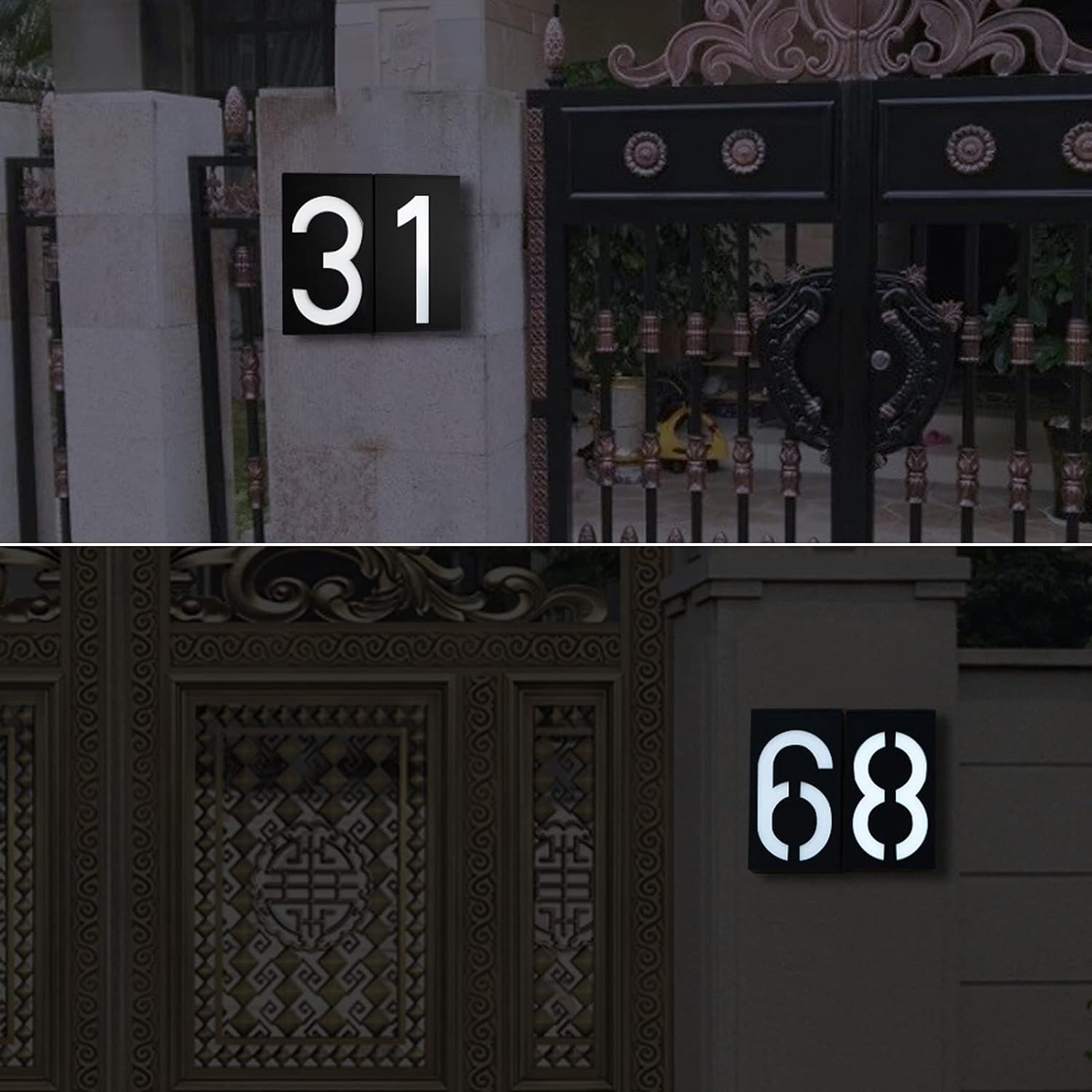 Solar House Number Light, LED Illuminated Address Plaque for Houses Address Numbers Solar Powered LED Address Sign for Home Villa Yard Street 1 image number 4