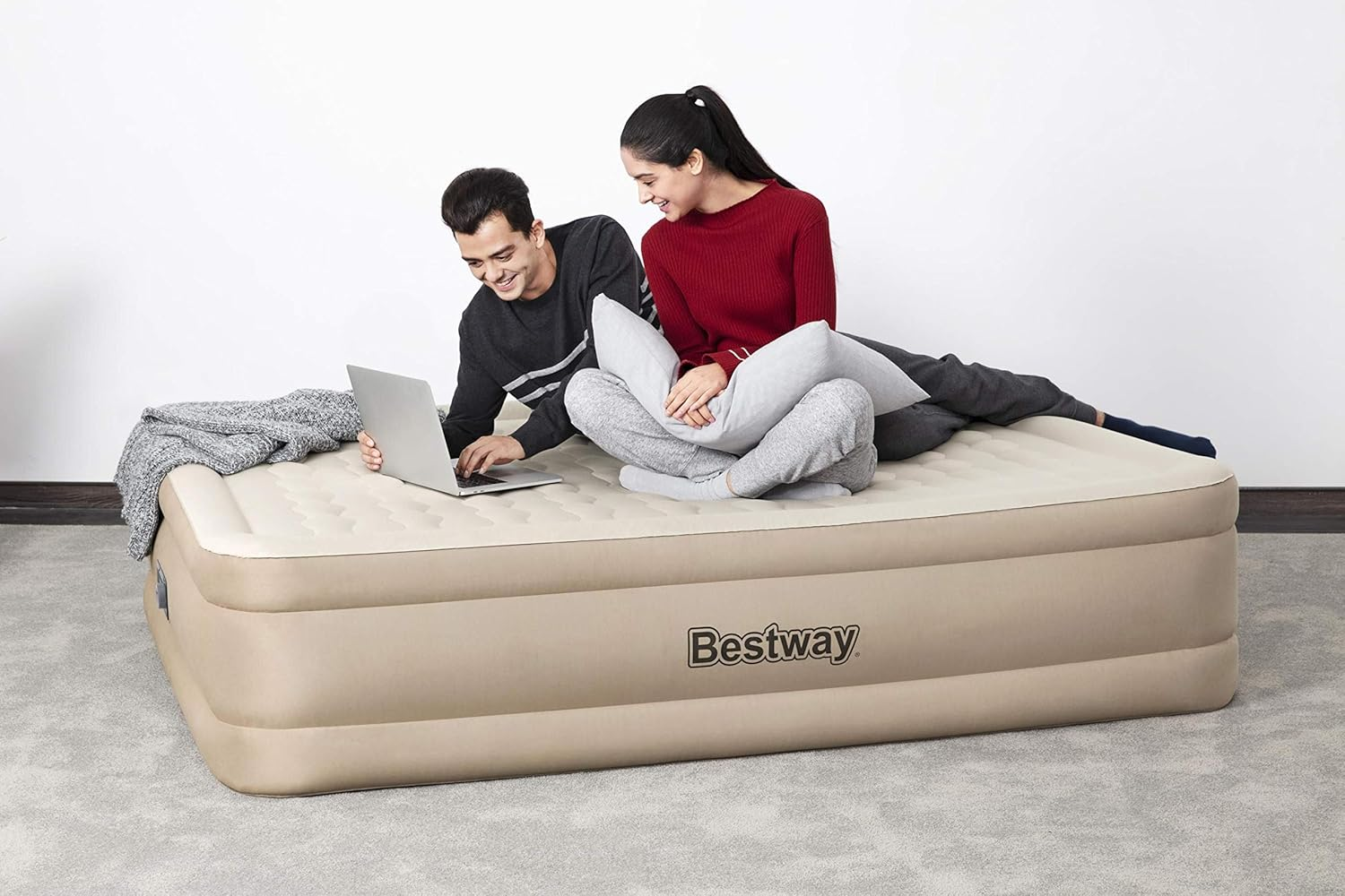 Bestway Fortech Queen Airbed with Built-In AC Pump, Brown image number 5