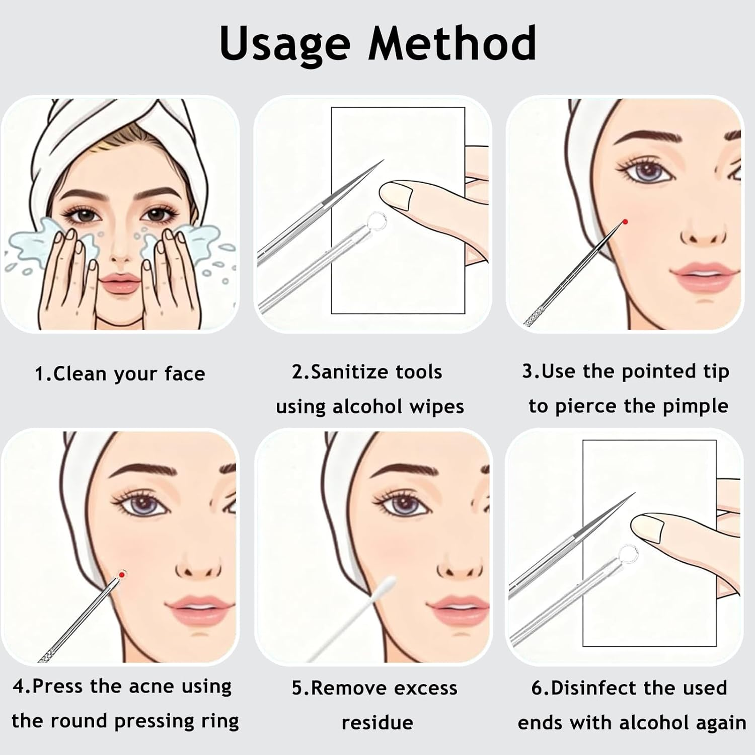 Yxvyxymyxxg Titanium Lancet Needle Pimple Popper Tool Professional Comedone and Blackhead Remover for Facial Milia Whitehead Extractor Skin Care Kit 2 Pieces with Storage Box image number 6