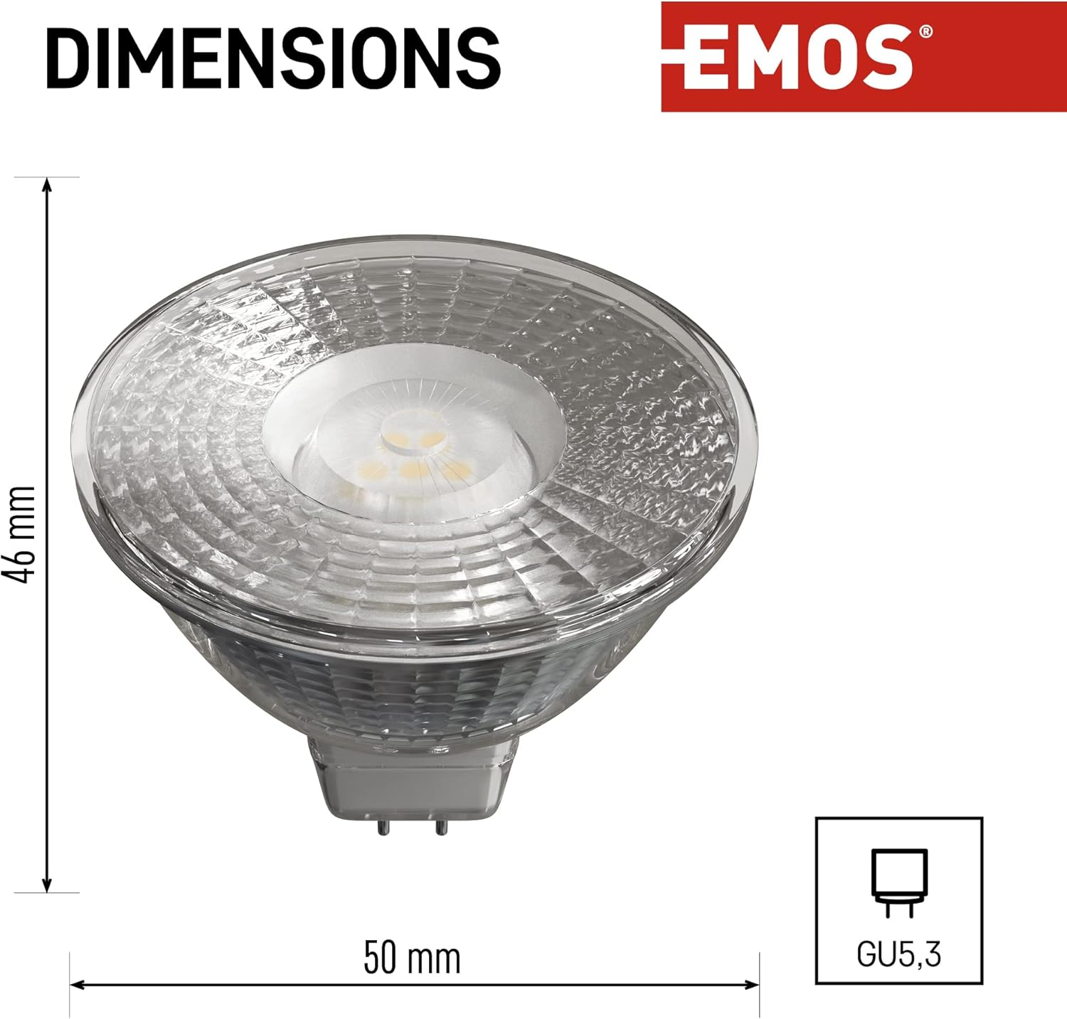 EMOS LED Spotlight 4.5 W, MR16, GU5.3 Socket, Replacement for 28 W Halogen Bulb, Brightness 380 Lm, Warm White 3000 K, 30,000 Hours Life, CRI 80, 100&deg; Beam Angle - Neutral White image number 7