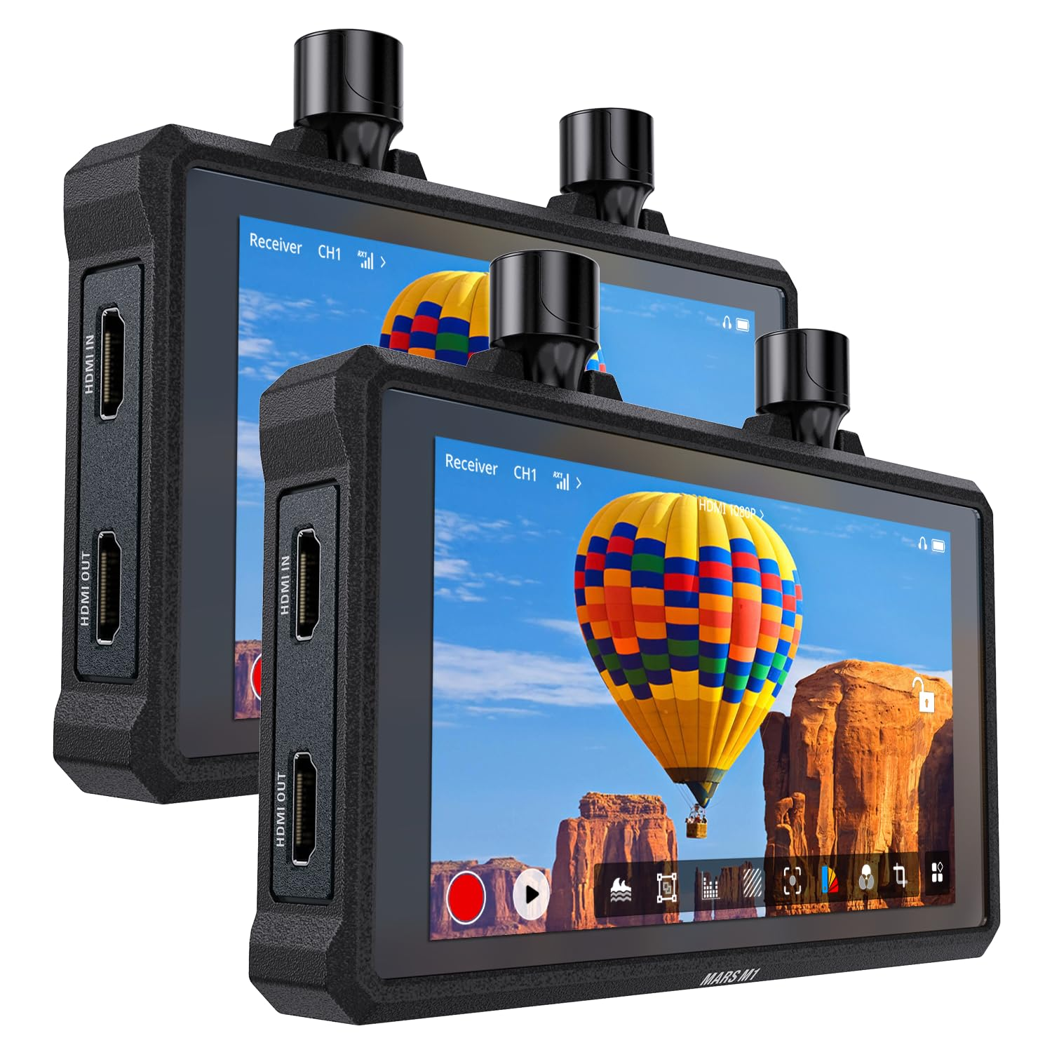 Hollyland Mars M1 Enhanced Kit Camera Field Monitor HDMI/SDI Transmitter Receiver, 450FT 1080P60 APP Monitoring 5.5" 1000Nit RGB Waveform Histogram Focus Peaking 3D-LUT(2 Sets) image number 3