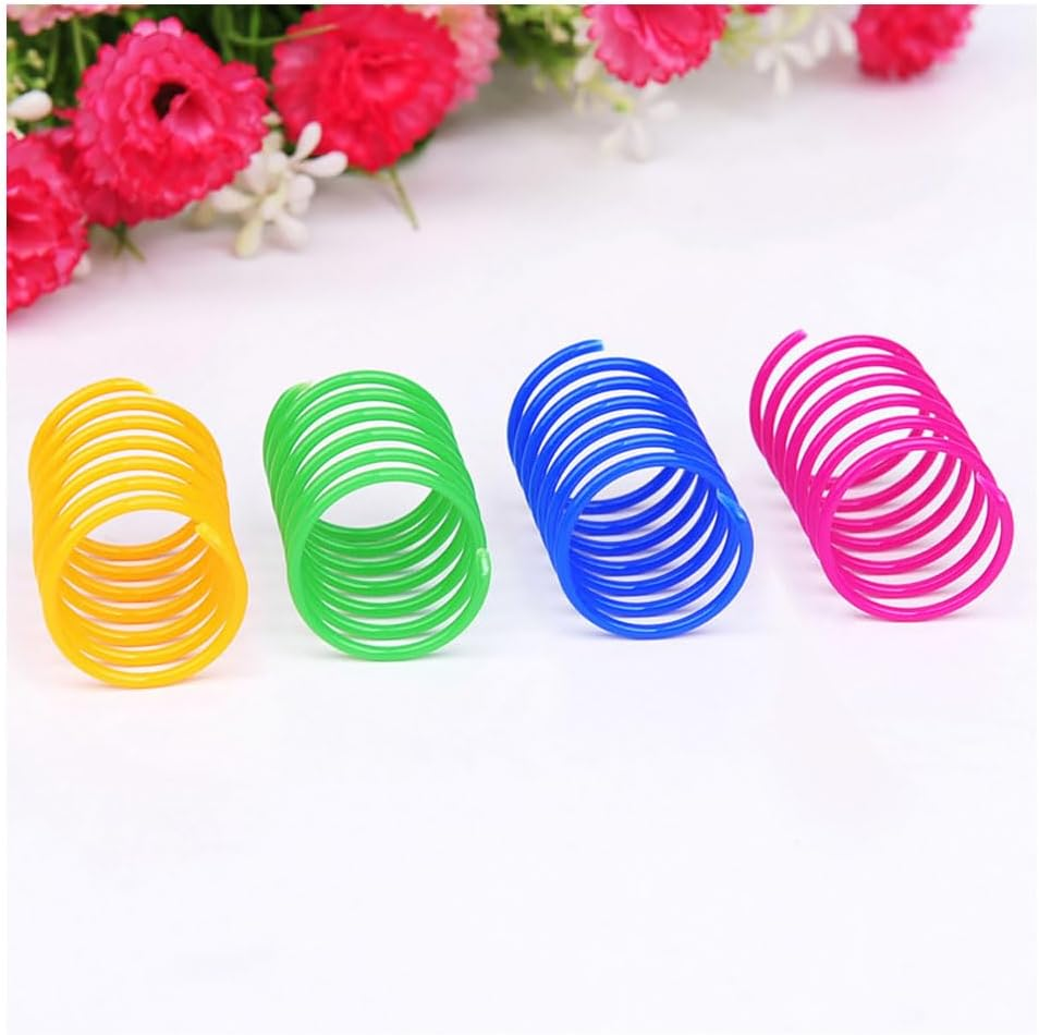 Cat Toy Spring, 4 Pieces Plastic Cat Toy Coil, Coil Springs, Pet Interactive Toypets Kitten Novelty Gift, Toycat, Cat Chew Toy, Durability and Professional image number 5