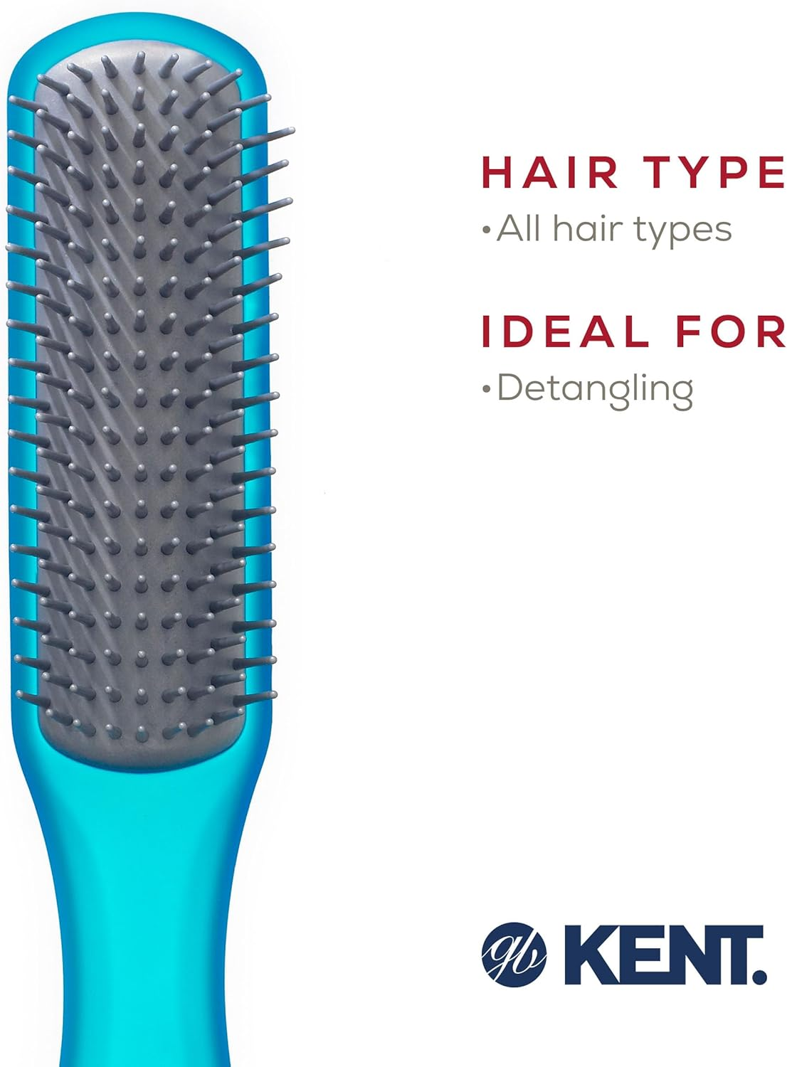 Kent Airhedz Glo Narrow Detangling Brush, Blue image number 7