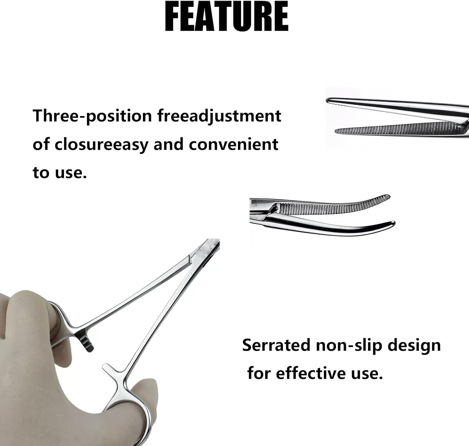 2 Pcs Locking Pliers Piercing Pliers, Self-Locking Fishing Forceps, Suturing Piercing Clamp with Powerful Serrated Jaw, Multipurpose Tweezers Pincers for DIY Crafting Pet Grooming (12.5Cm)