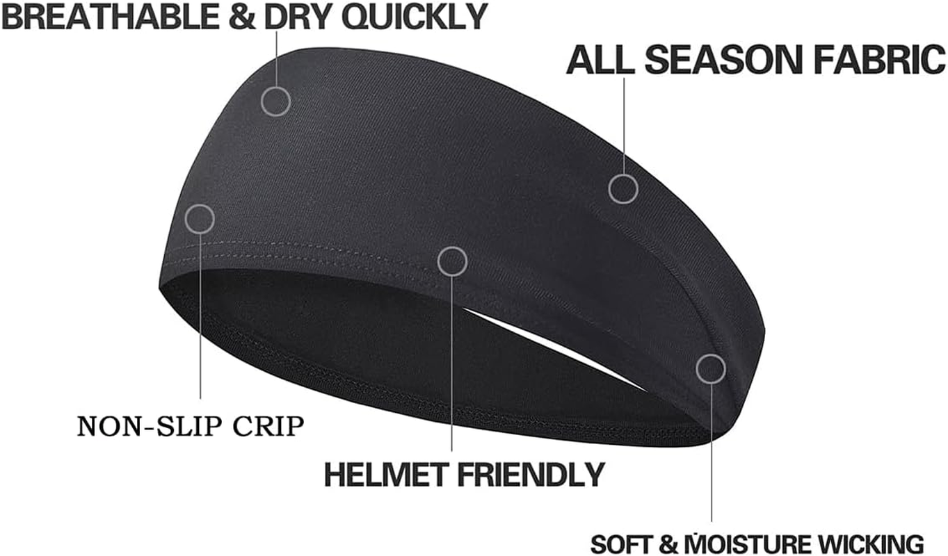 Workout Headbands for Men and Women, Moisture Wicks Sweat Band Headbands Non Slip, Running Headband for Yoga, Gym Workout, Sports image number 5