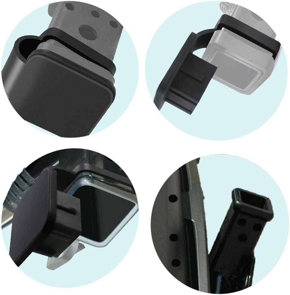 2Pcs Rubber Trailer Hitch Covers,Anti-Loss Trailer Hitch Plug Caps,Trailer Hitch Cover Plug Caps,Trailer Hitch Cover Plug Cap Insert Receiver Hitch Cover,Trailer Rubber Hitch Cover Plug Caps,1.25Inch image number 4