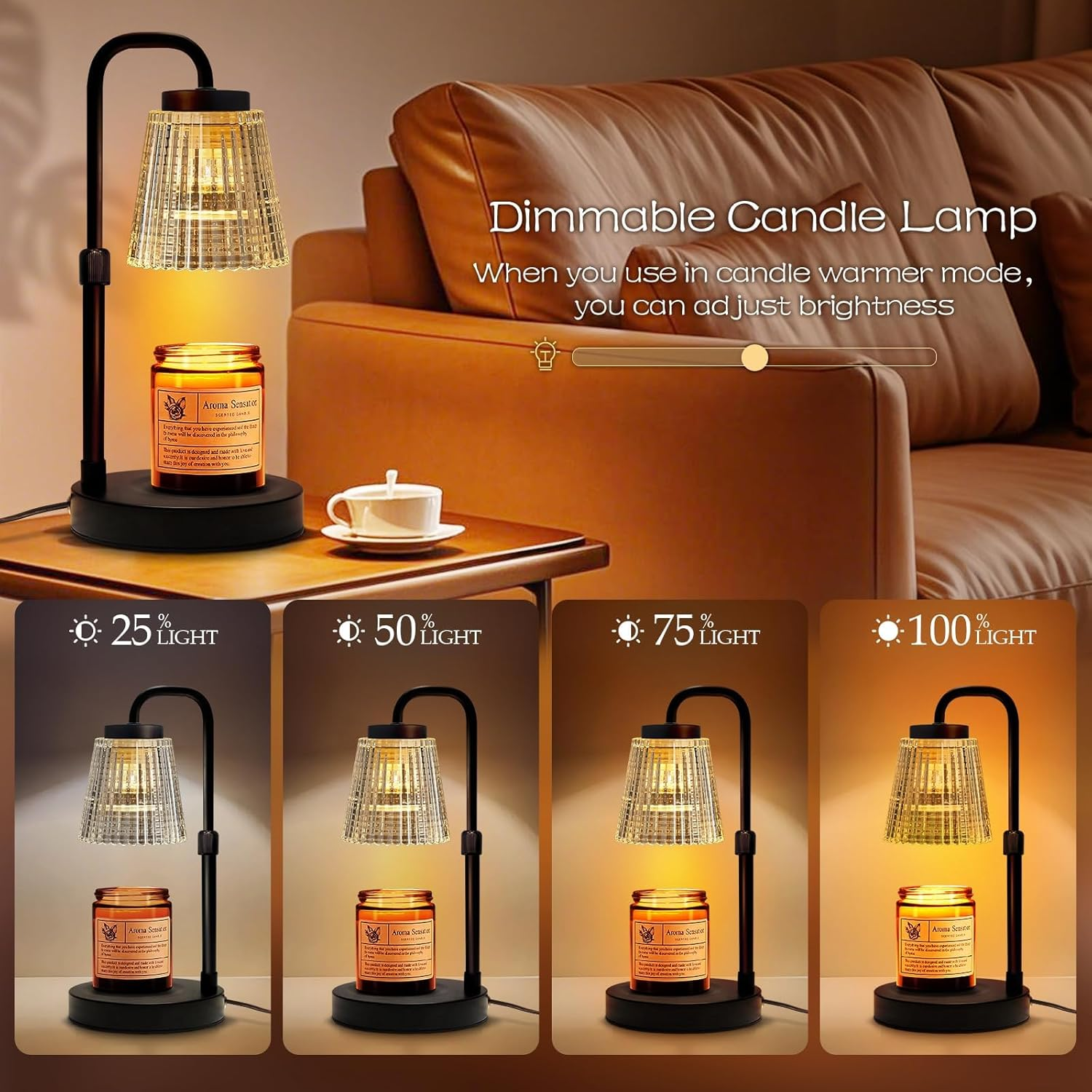 Kinsdan Candle Warmer Lamp, Adjustable Height Dimmable Candle Warmer with Timer, Wax Melt Warmer for Jar Candles with 2 Bulbs, Candle Lamp for Home Decor Gift image number 4