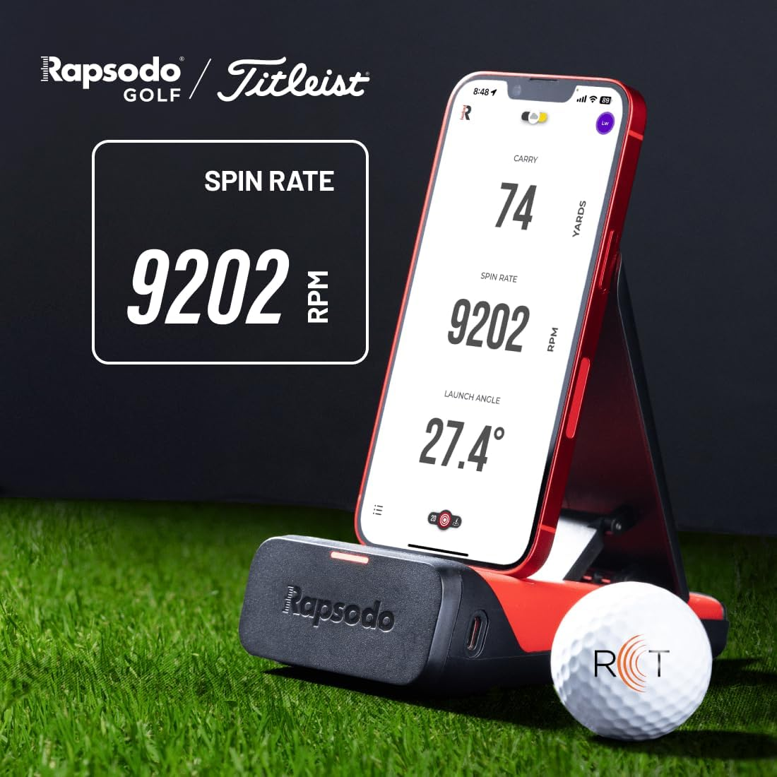 Rapsodo Mobile Launch Monitor for Golf Indoor and Outdoor Use with GPS Satellite View and Professional Level Accuracy, Iphone & Ipad Only,Black/Red image number 5