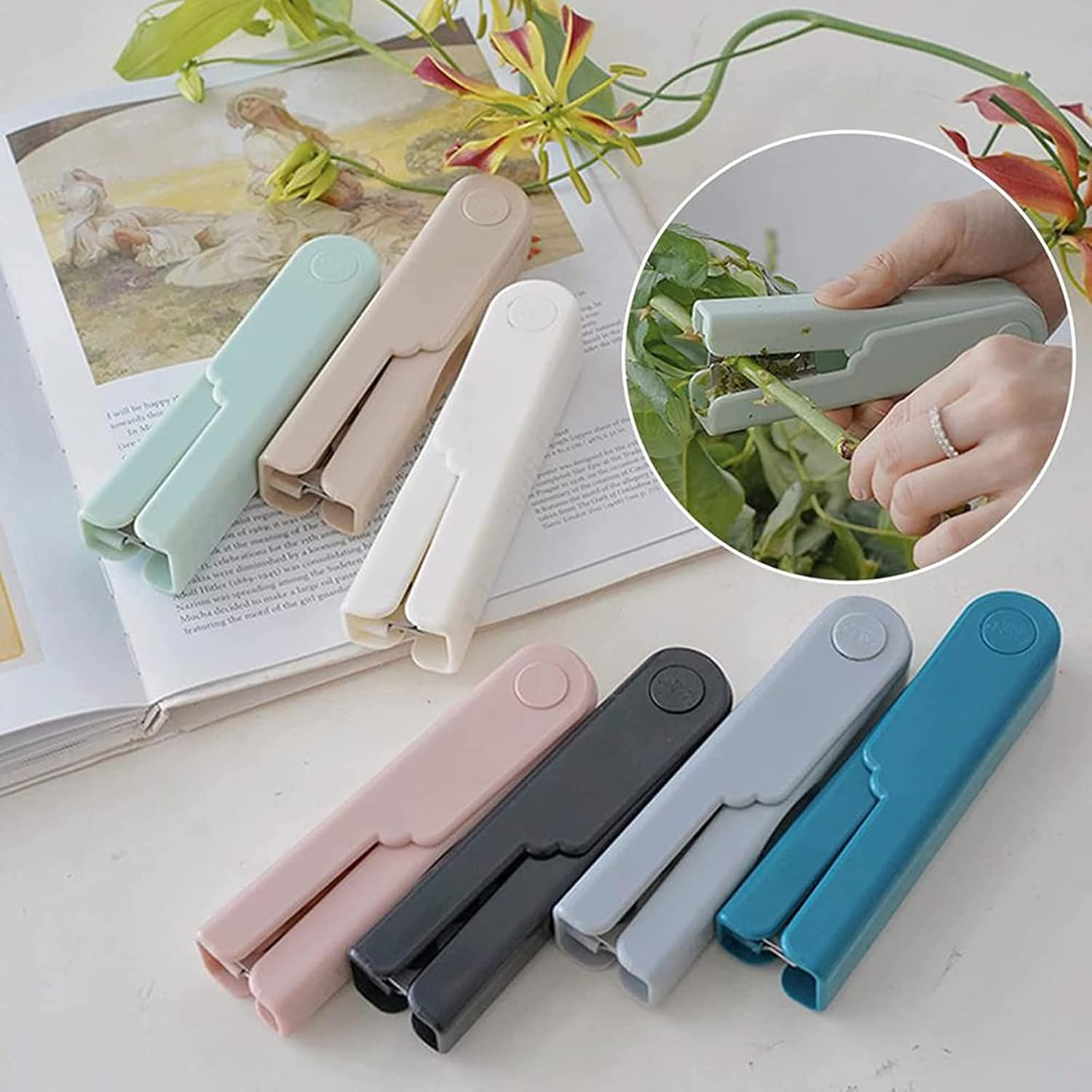 TEONEI Rose Thorn Stripper Tool,Rose Thorn Remover,Leaf Thorn Stripper Tool,Flower Stem Cutter(Pink) image number 3