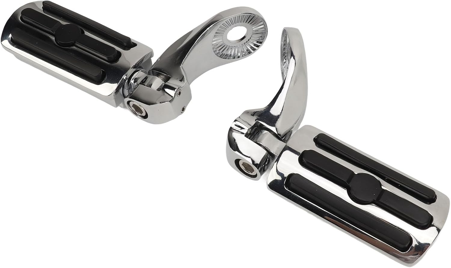 Universal Mount Foot Pegs Motorcycle Highway Foot Pegs 360-Degree Adjustable for Comfortable Riding Relieve Leg Stress on Long Rides Easy Installation with 1.25In Crash Bar for (Short) image number 3