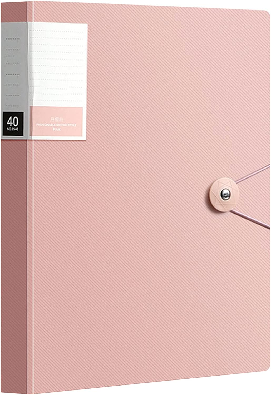 Binder with Plastic Sleeves 40/60/80 Pocket Bound Sheet Protector Presentation Book, Display Book, for A4 Size Inserts (40 Pocket, Purple)