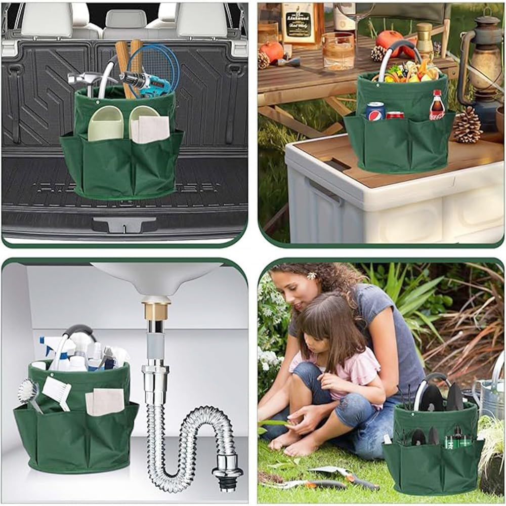 Versatile and Reusable Folding Basket with Handle, Outdoor Storage Bag, Portable Picnic Basket, Beach Basket, Foldable Home Bathroom Storage Bath Toiletries Bag, Foldable Home Shopping Basket image number 3