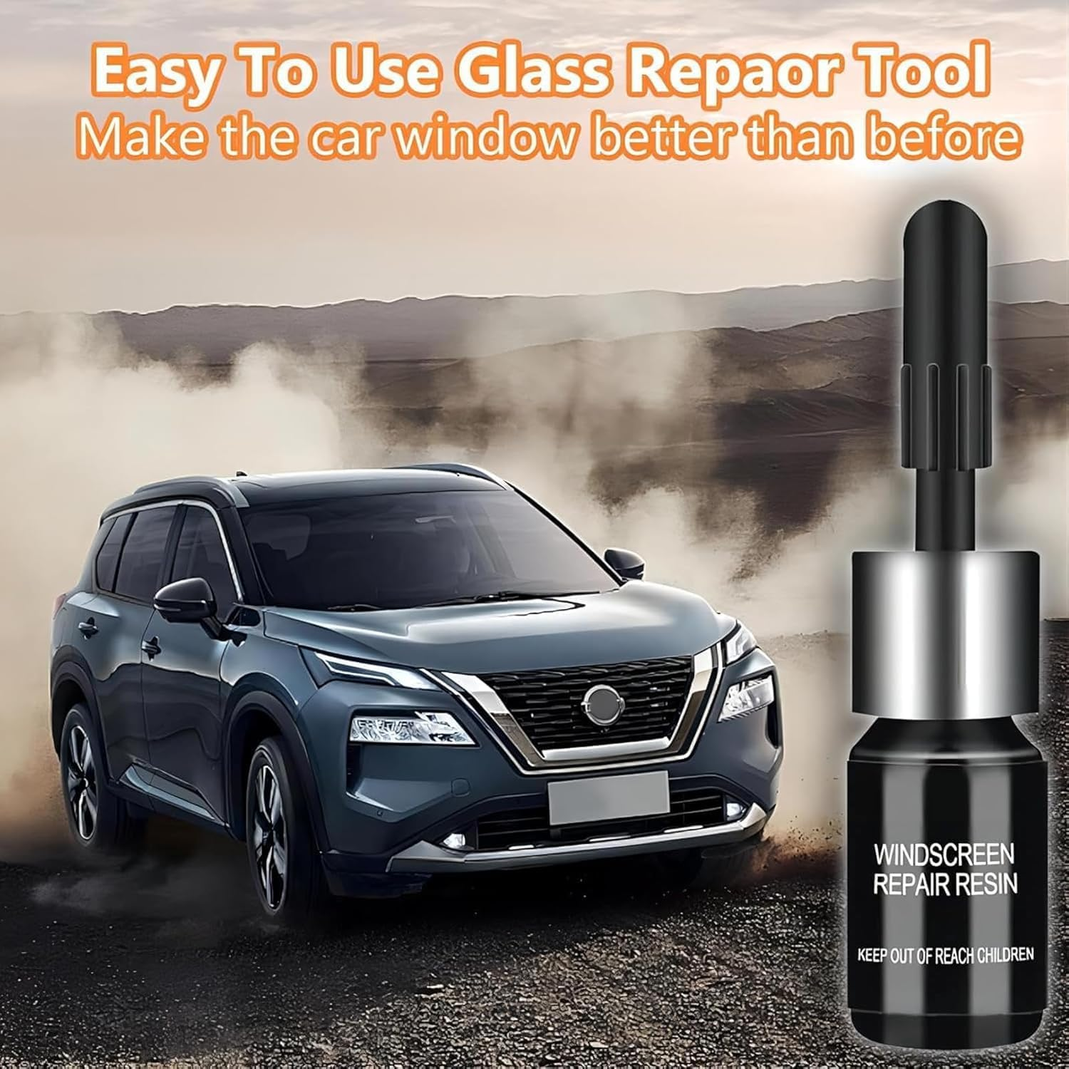 Windshield Crack Repair Kit, Windshield Repair Kit for Chips and Cracks, Glass Repair Fluid with 2 Bottles of Resin, Glass Repair Kit Windshield for Fixing Chips, Cracks, Bulls-Eye and Star-Shape Cack image number 4