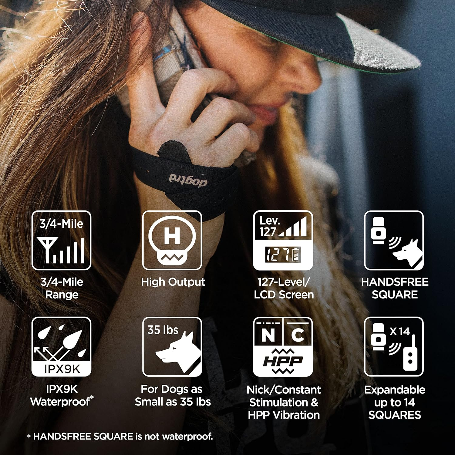 Dogtra 1900S HANDSFREE Remote Training Collar - 3/4 Mile Range, Waterproof, Rechargeable, Shock, Vibration, Hands Free Remote Controller - Includes Petstek Dog Training Clicker image number 3