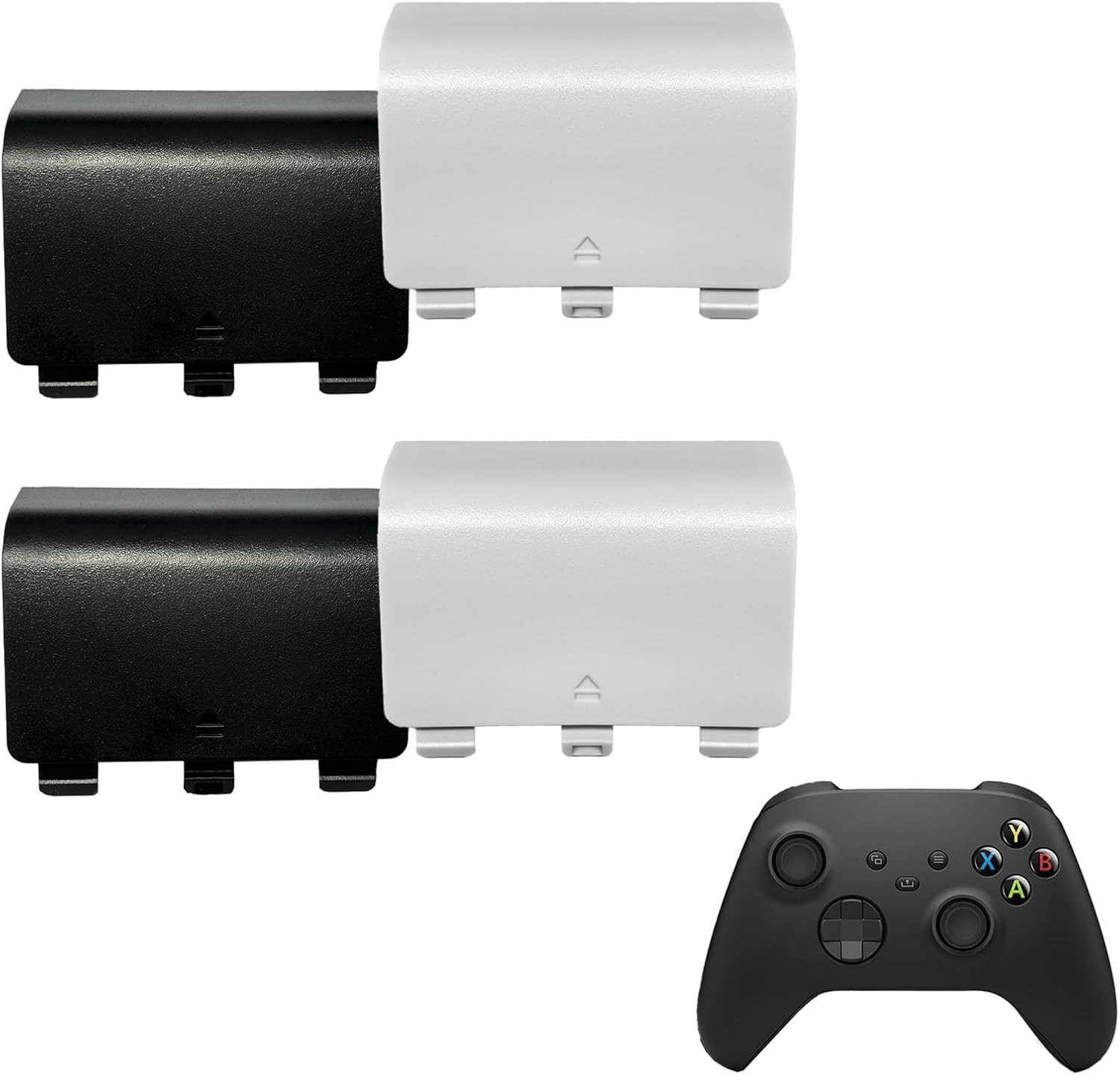 4 Pack Battery Back Cover for Xbox Series X Controller, Battery Back Shell Repair Part for Xbox Series X/Series S Controller (Black&White) [Xbox_Series_S]