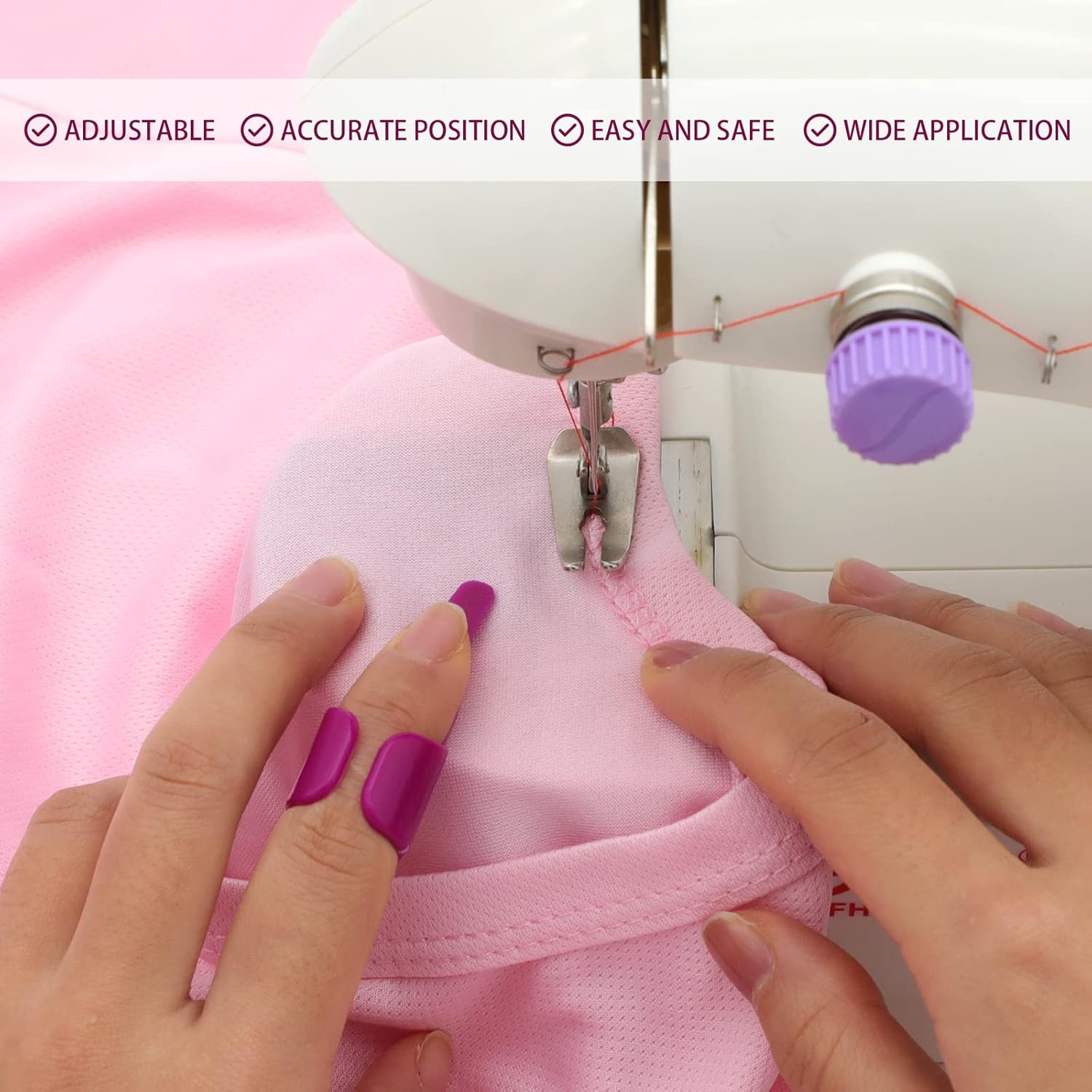 Sewing Fingerthing Pusher Finger Protector Professional Quilt Processing Sewing Accessories Tool by SINSETU(2 Pack) image number 5