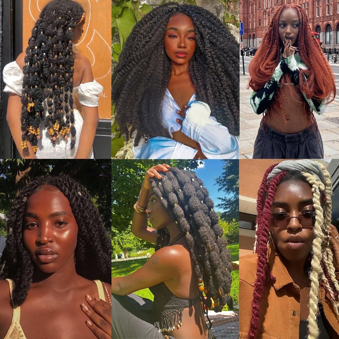 Kachanaa 5 Roll Brazilian Wool Hair for Braids Acrylic Hand Knitting Yarn for Braiding Synthetic Goddess Locs Crochet Hair Black Senegalese Twist Braiding Hair 1B# image number 6