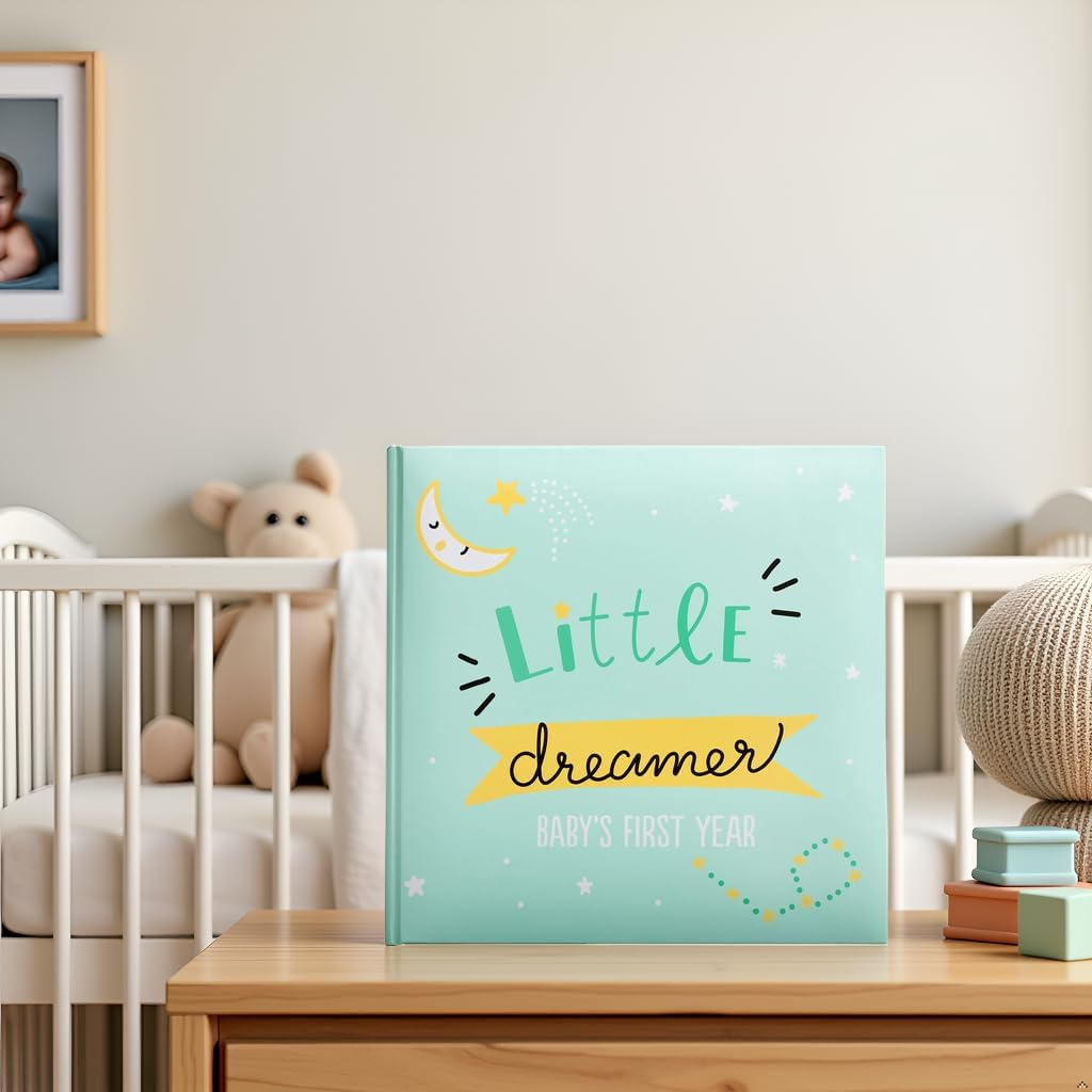 Kate & Milo Little Dreamer Stars Baby'S First Year Memory Book, Baby Milestones Photo Album, Whimsical Gender Neutral image number 2