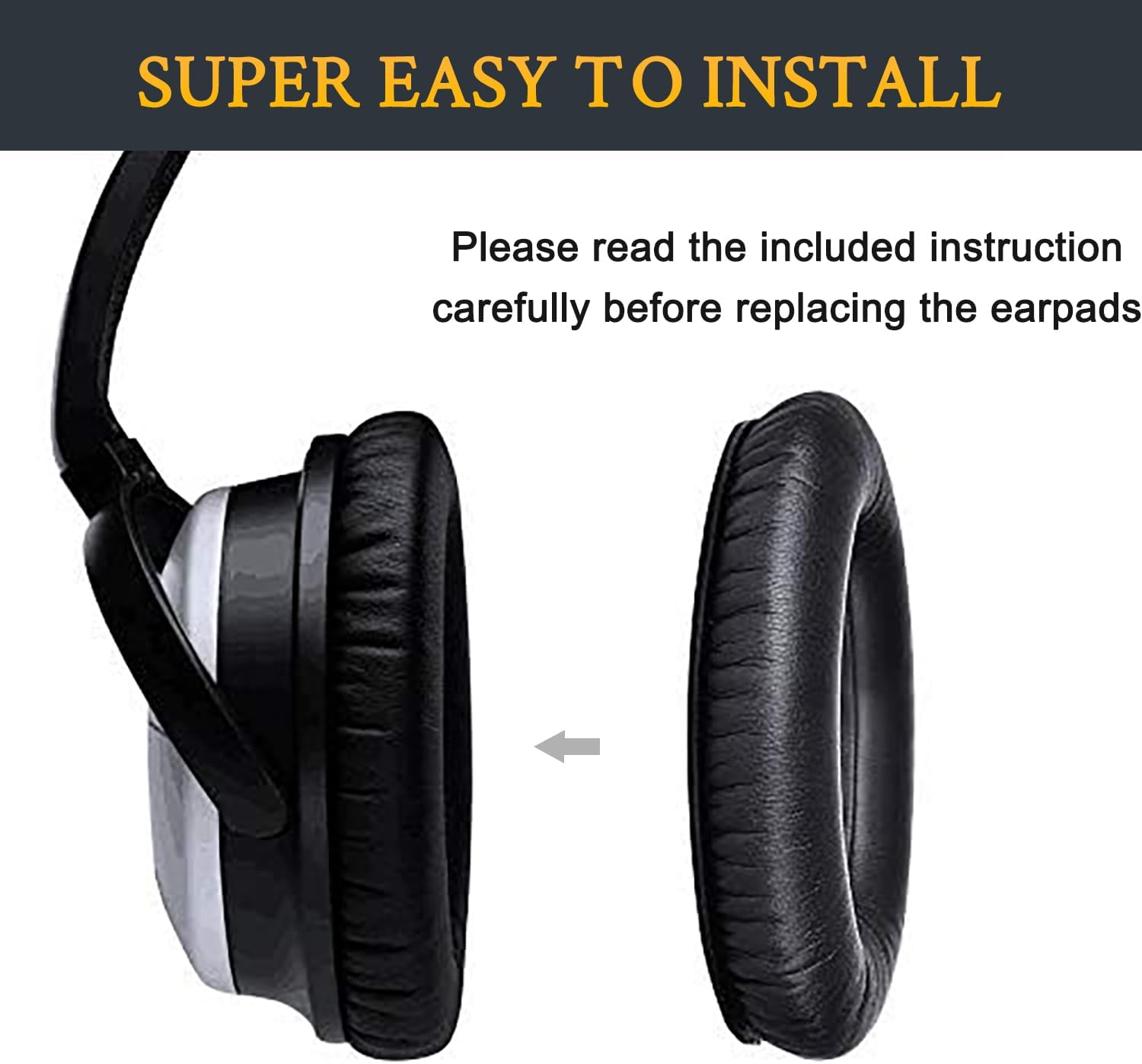 Solowit Protein Leather Earpads Cushions for Bose Headphones, Replacement Ear Pads for Bose Quietcomfort 15 QC15 QC25 QC2 Qc35/Ae2 Ae2I Ae2W/Soundtrue & Soundlink Around-Ear Series - Full Black - Beige image number 2