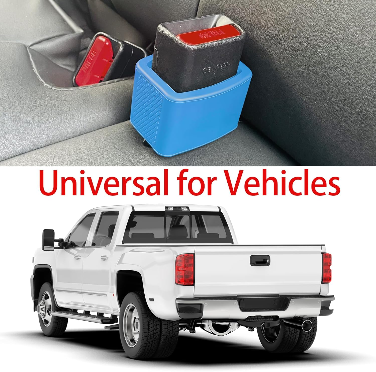 2 Pack Silicone Seat Belt Buckle Holder, Seat Belt Buckle Booster for Kids, Durable Silicone Material, Easy Access to the Buckles of Rear Seats, Car Accessories, Suitable for Most Car Models (Blue) - Black image number 4