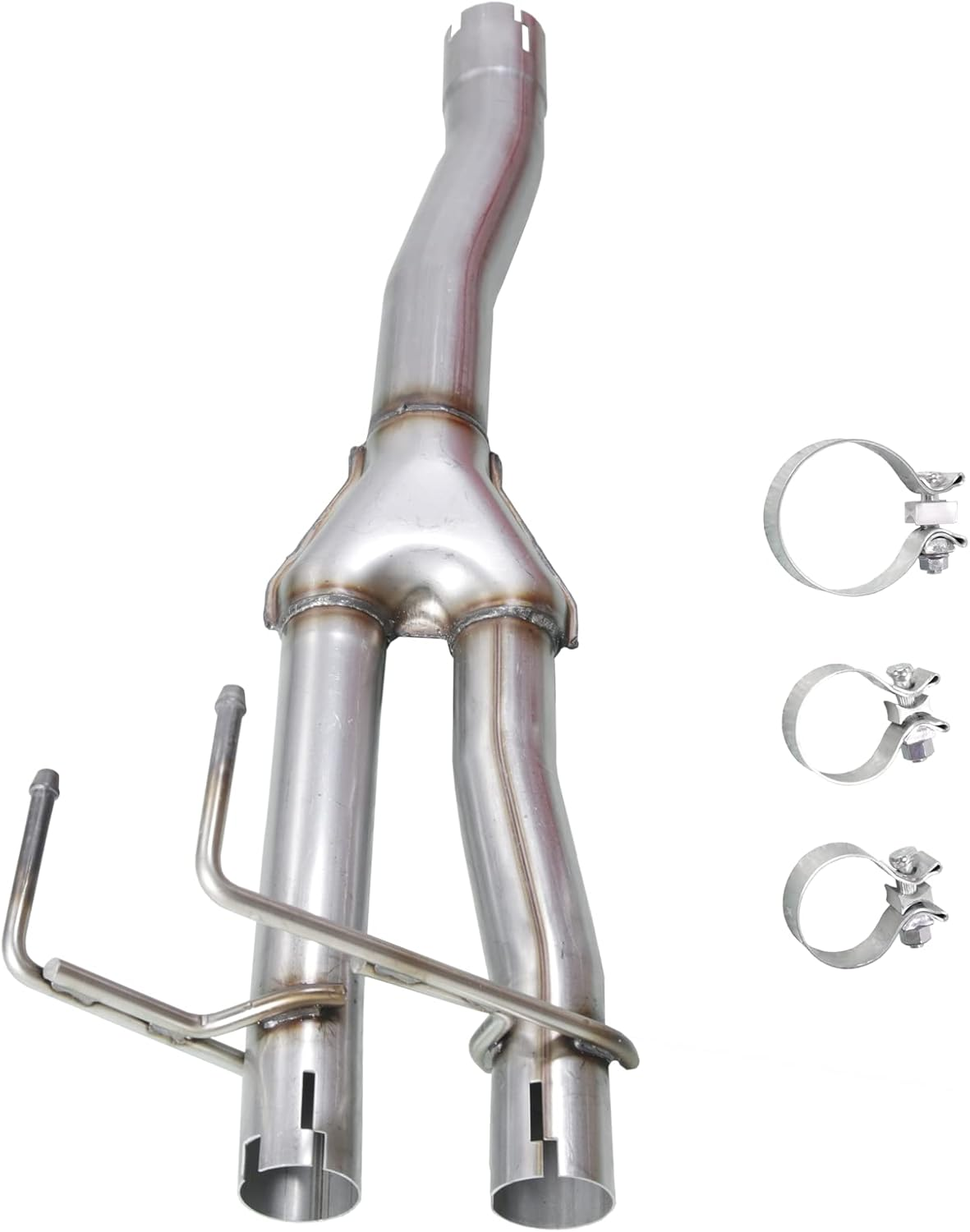 Floshine Stainless Steel Y-Pipe Exhaust Muffler Kit,3''Inlet/2.25'' Outlet,Direct Fit Exhaust 2009-2018 Ram 1500 FH214211