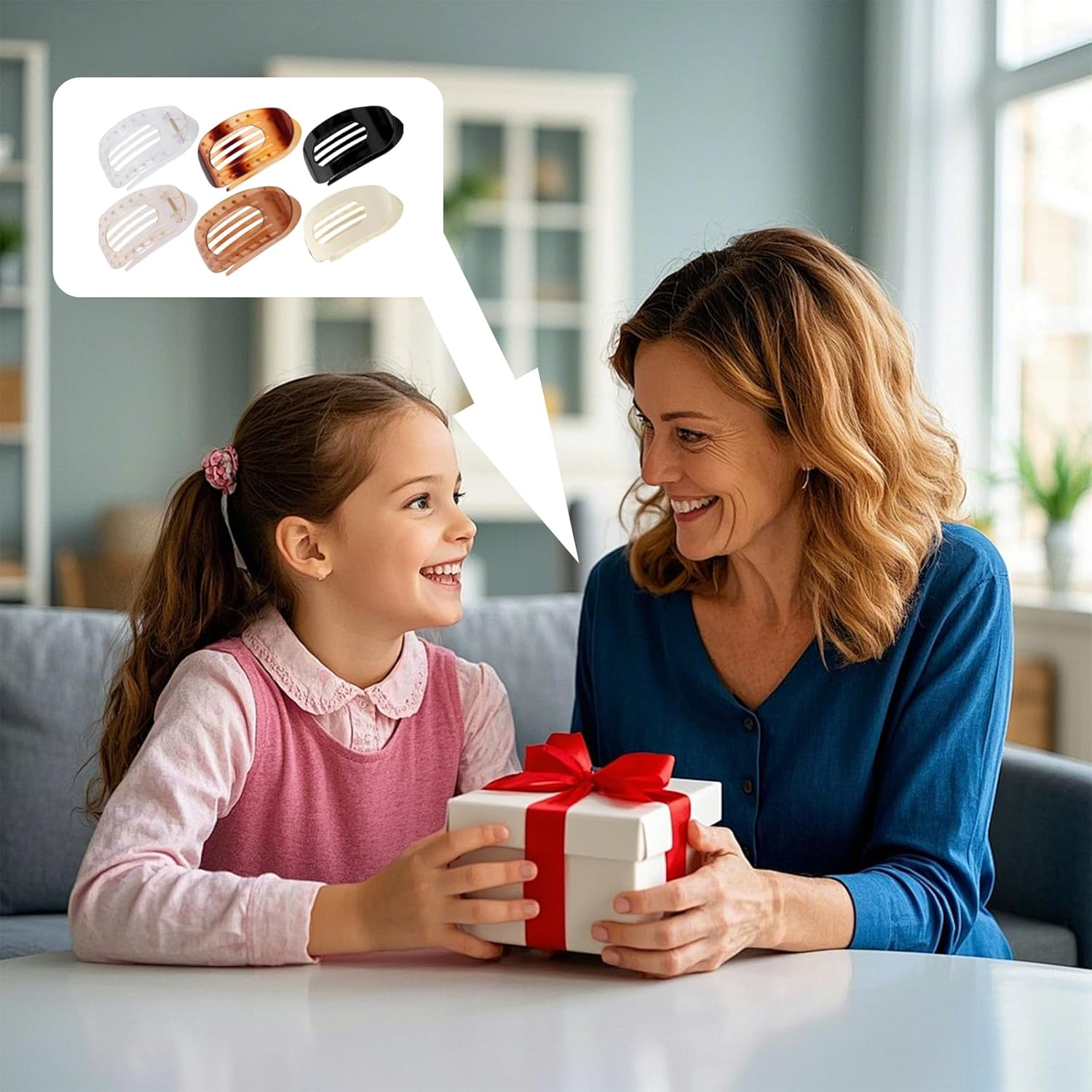 Set of 6 Flat Hair Clips, Flat Hair Clips, Flat Hair Clips, Flat Hair Clips, Women'S Elegant Hair Clips for Everyday, Party and Styling, Gift for Women (6 Colours) image number 5