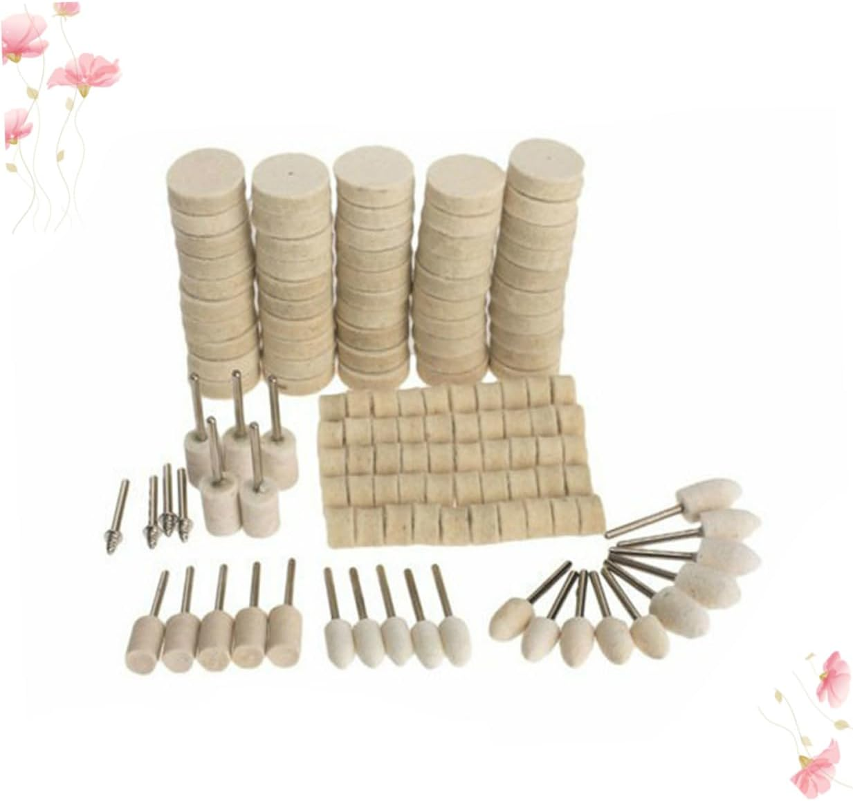 MAGICLULU 129Pc Wool Polishing Wheel Set Felt Buffing Pads for Metal Surface Waxing and Polishing Compatible Rotary Tools for Automotive and Home Use image number 5