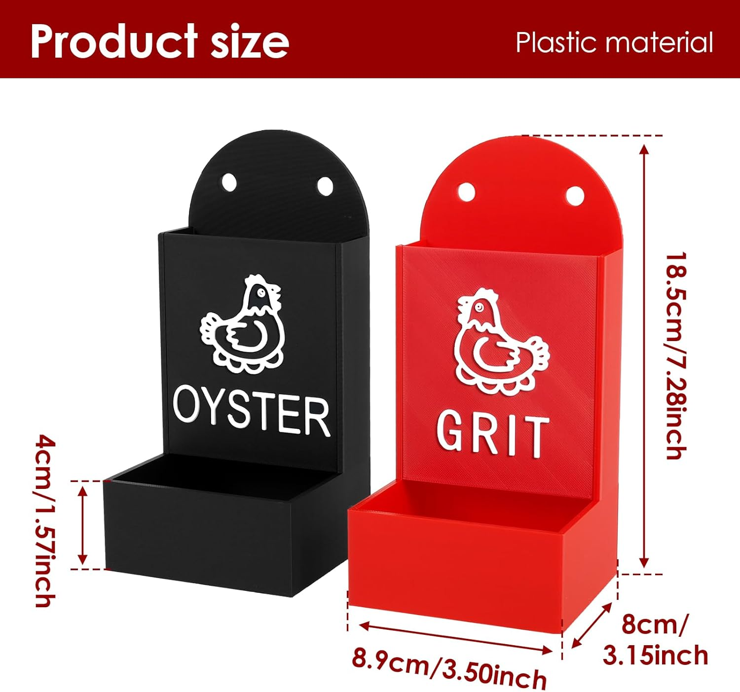 Rdjeokf Chicken Grit and Oyster Shell Feeder, Accessories, outside Waterer, Poultry Feeding Equipment, Snack Bowl,Pet Feeding Equipment, for Hens Ducks Birds and Goats (02) image number 5