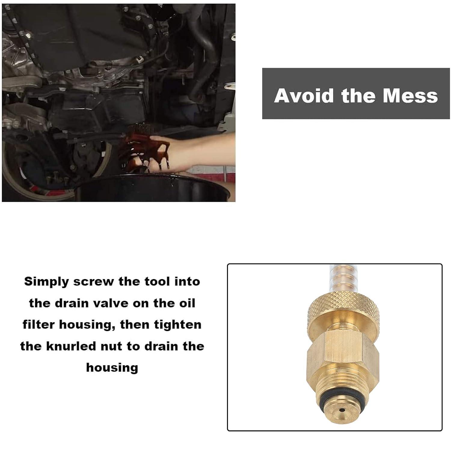 Nutriess Oil Filter Drain Tool 2.5L 5.7L Engines Prevent Spills Portable Car Hand Tool Accessory image number 5